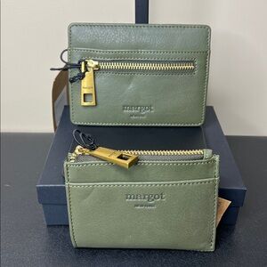 Margot New York | Classic Green Olive “Emmy” Wallet & “Cleo” CC Stacker Wallet
